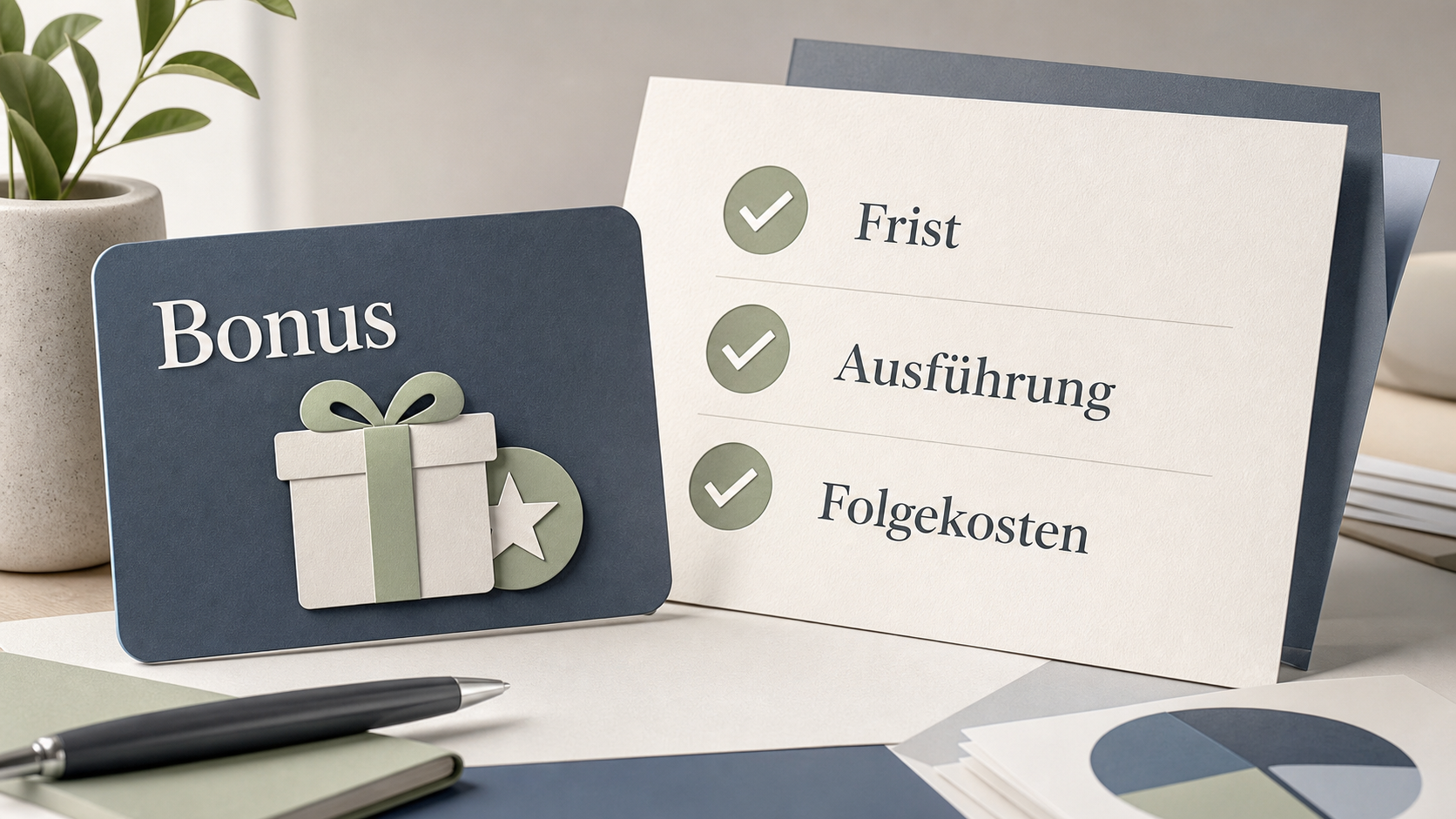Redaktionelle Illustration zu Broker-Angebote und Prämien prüfen: Laufzeit, Folgekosten und Teilnahmebedingungen
